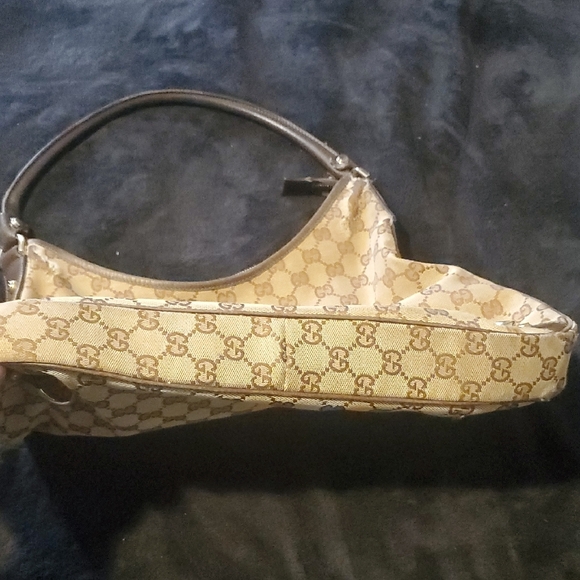 Authentic Gucci Tan and Brown Monogram Shoulder Bag - Picture 11 of 16